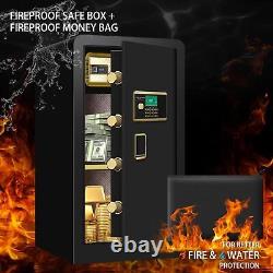 5.0 Cu Ft Extra Large Heavy Duty Safe Box Fireproof Waterproof Removable Shelf