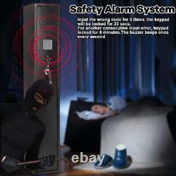 5 Gun Rifle Storage Safe Box Security Cabinet Dual Lock Password Key Alarm a