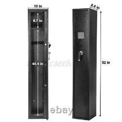 5 Gun Rifle Storage Safe Box Security Cabinet Steel Dual Lock Password Key Alarm
