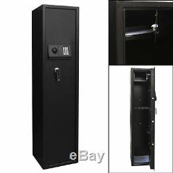 5 Rifle Eletronic Lock Steel Lockbox Firearm Cabinet Safe Gun Lockbox Storage