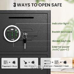 6.5 Cub Extra Large Safe Box, Coin Slot Safe with Dual Alarm & Digital Keypad