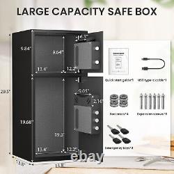 6.5 Cub Extra Large Safe Box, Coin Slot Safe with Dual Alarm & Digital Keypad