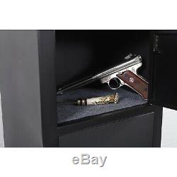 American Furniture 5 Rifle Metal Home Gun Safe Storage Cabinet, Black (Damaged)