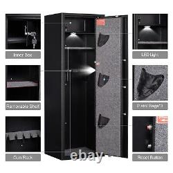 Anti-Smashing Gun Safe Large Black Steel Gun Cabinet with Smart Combination Lock