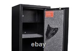 Anti-Smashing Gun Safe Large Black Steel Gun Cabinet with Smart Combination Lock