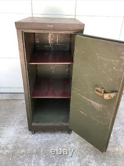 Antique 48 Tall Globe Wernicke Steel Document / Gun Safe With Yale Lock & Combo