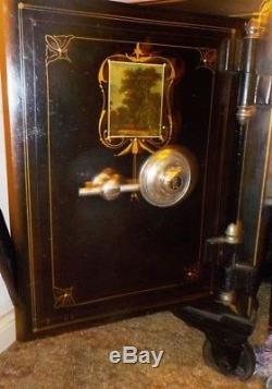 Antique Iron Floor Safe with Wheels, Working YALE Combination Lock