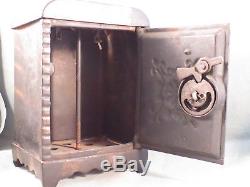 Antique Medallion Safe Bank. Copper Electroplate, Combination Lock Still Bank