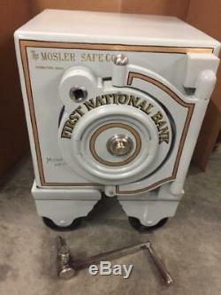 Antique Mosler Cannonball Time Lock Bank Money Safe Combination Dial Screw Door