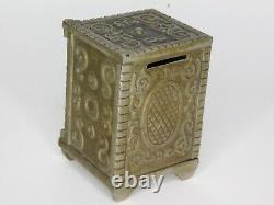 Antique State Safe Coin Bank Working Combination Lock Cast Iron withCombo