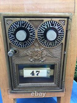 Antique US POSTAL LOCK BOX PIGGY BANK Combination Mechanical Handcrafted SAFE