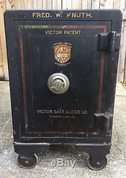 Antique Victor Safe & Lock Co 4 Number Combination Original Paint Inside Lockbox