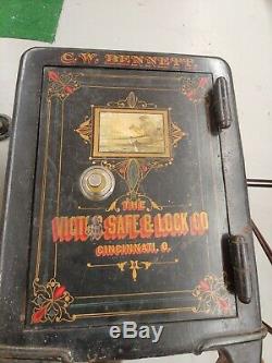 Antique Victor Safe & Lock Co Floor Standing Heavy Duty Safe Locked / No Combo