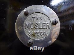 Antique vintage Mosler floor safe with combination lock, wheels & original paint