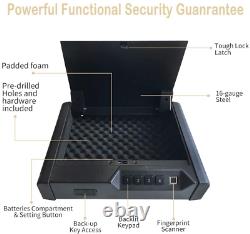 Biometric Fingerprint Pistol Safe Box Handgun Gun Security Storage Digit Lock