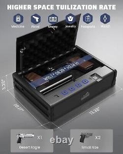 Biometric Fingerprint Pistol Safe Lock Box Gun Handgun Finger Print Combination