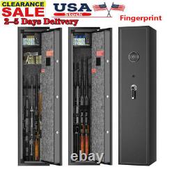 Biometric Fingerprint Quick Access 6-Gun Rifle Cabinet Safe with Pistol Lock Box