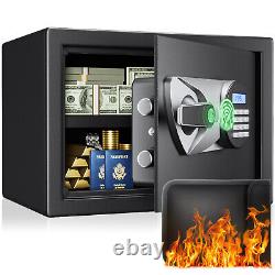 Biometric Fingerprint Safe Box Fireproof Home Safe 1.8/1.2/0.8Cu Alarm System US