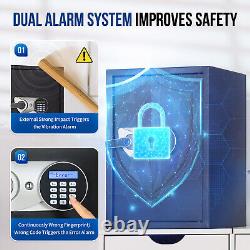 Biometric Fingerprint Safe Steel Lock Box Safe for Home/Office 1.8 Cubic Feet US