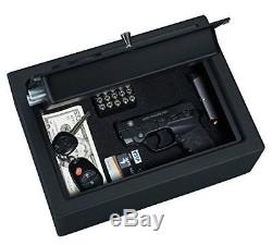 Biometric Handgun Safe Fingerprint Gun Pistol Drawer Box Security Lock Key Vault