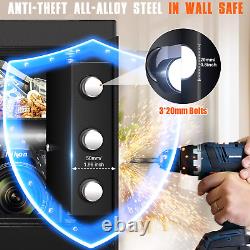 Biometric Safe Box Fingerprint 1.0 Cu Feet Security Home Office Hotel Gun Cash