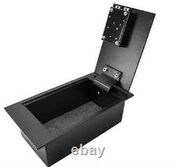 Black Floor Safe Steel Lock & Key Box Home Security Cash Jewelry Gun Storage New
