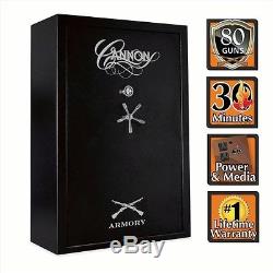 Cannon Armory Series A54 80 Gun Hammertone Black Fireproof Safe Ships Free