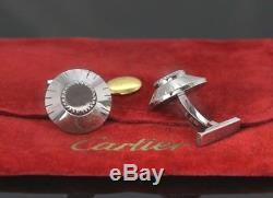 Cartier Vintage Estate Rare 18K White Gold Safe Combination Lock Cufflinks