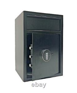Cash Drop Depository Safe Box Electronic Lock Back Up Key
