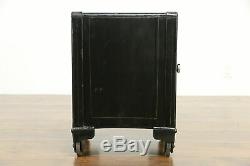 Combination Lock Antique Iron Safe or Chairside Table, Signed Victor #35199