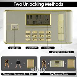 DIOSMIO 2.5Cub Safe Double Lock&Alarm&Password Separate Lock Box Home Office