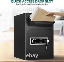 Deposit Safe with Drop Slot, 2.5 Cubic Feet Drop Safe for Business, Electronic