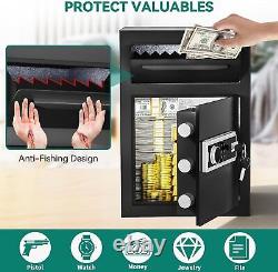 Deposit Safe with Drop Slot, 2.5 Cubic Feet Drop Safe for Business, Electronic