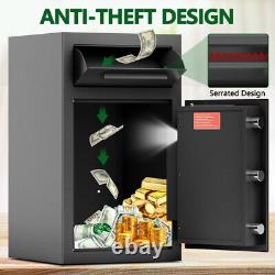 Depository Drop Safe, Deposit Cash Lock with Electronic Keypad Combination & Key