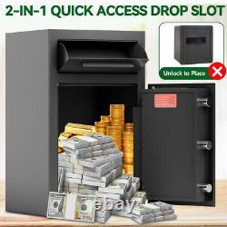 Depository Drop Safe, Deposit Cash Lock with Electronic Keypad Combination & Key