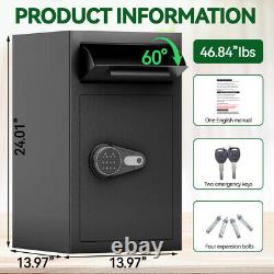 Depository Drop Safe, Deposit Cash Lock with Electronic Keypad Combination & Key