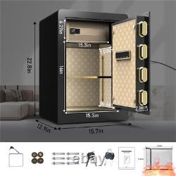Digital Safe Box 2.7 Cub Electronic Safe for Home with Key Lock Fireproof Bag