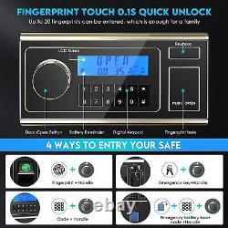 Diosmio Fingerprint 2.5Cub Fireproof Safe Box Digital Security Lock Home Office