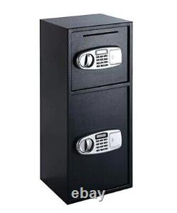 Double Door Digital Cash Office Safe Depository Drop Box Storage Security Lock