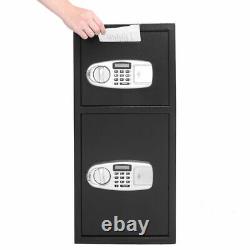 Double Door Home Office Cash Security Code Lock Digital Safe Depository Drop Box