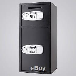 Double Door Security Deposit Box Safe Combination Lock Cash Office Front Load