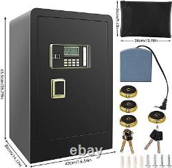 Double Lock 3.8cu. Ft Safe Box Safes Fireproof with LockBox Key Hook Home Office