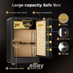 Double Lock 4.0cu. Ft Safe Box Safes Fireproof with LockBox Key Hook Home Office