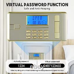 Dual Key Lock Digital Fireproof Safe 3.2 Cu Ft Built In Lockbox Home Security