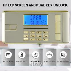 Dual Key Lock Digital Fireproof Safe 3.2 Cu Ft Built In Lockbox Home Security