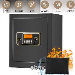 Dual Key Locks 2.2Cub Fireproof Safe Box LCD Digital Keypad Adjustable Shelf Kit