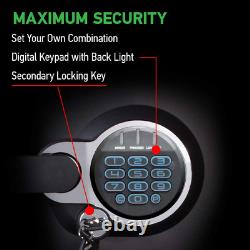 Electronic Digital Lock Keypad Safe Fireproof Waterproof 1.23 Cu Ft Metal Gray