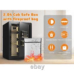 Electronic Digital Safe Box 2.04 Cubic Feet Digital Safe Key Lock Home Office