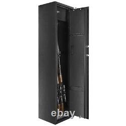 Electronic Digital Storage Cabinet 5 Rifles Gun Security Shotgun Rack Steel Safe
