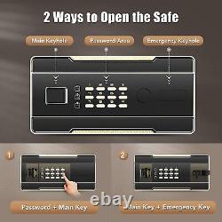 Electronic Safe Lock Box Home Security Digital Keypad with Keys for Office Money
